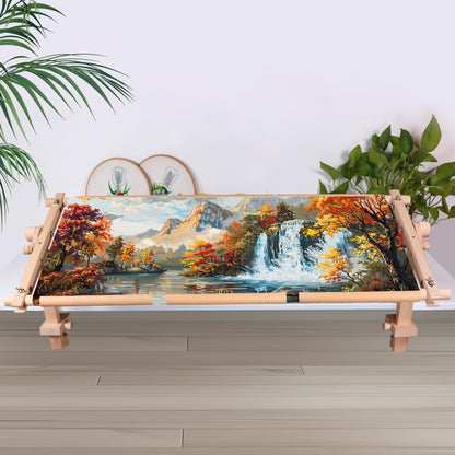 Embroidery Tapestry Scroll Frame, Detachable Cross Stitch Frame, Scroll Embroidery&Quilting Holder for Cross Stitch, Needlepoint, and Sewing Projects (30.31inch*11.8inch)