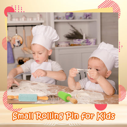 11 Pcs 9 Inch Mini Rolling Pins Small Silicone Rolling Pin Colorful Rolling Pins for Kids Kitchen Baking Pastry Cake Cookie Chef Role-playing Game, 11 Colors
