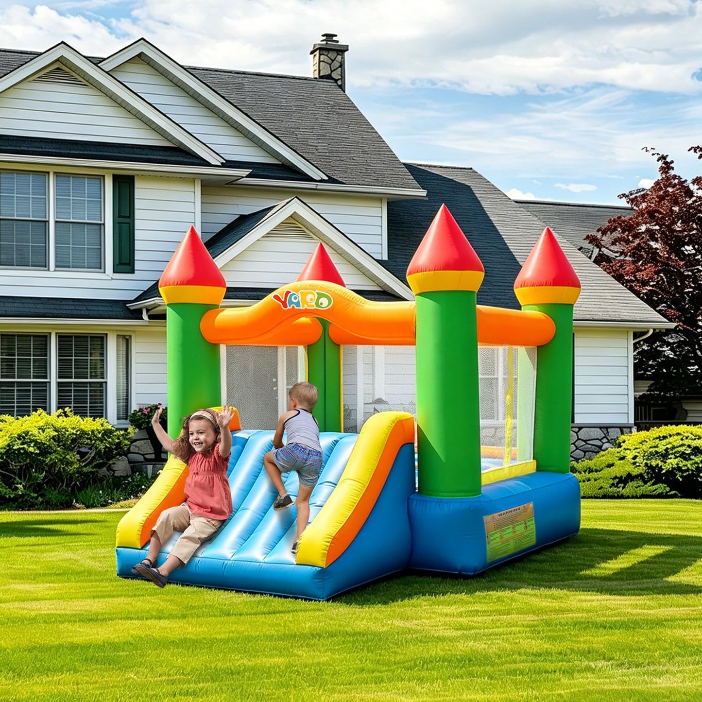 YARD Bounce House, Inflatable Bounce House with Slide for Kids 5-12, Bouncy House with Blower for Outdoor Backyard/Indoor, 12ft x 9ft x 8ft Bouncy Castle, Jump House for Adult Toddlers Kids Party
