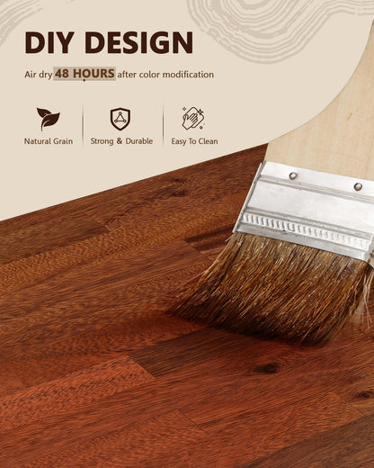 24"x25" Butcher Block Countertop, DIY Solid Walnut Wood Countertop, 1.5'' Thick Waterproof Table Top, Used as Cutting Board, Office Desk Tops, Dining Room Tables, Laundry and Kitchen Countertop