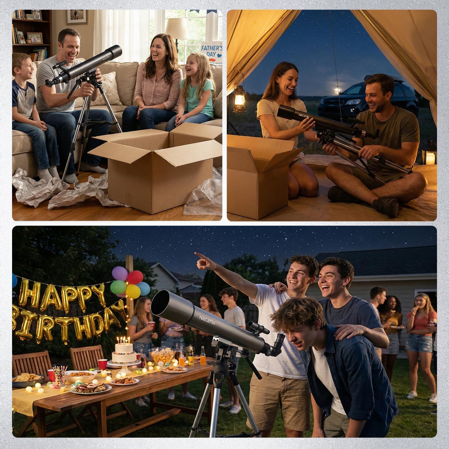 NACATIN Astronomy Telescope for Adults & Professionals, 102mm Aperture 900mm with Dual Slow-Motion Rods - for Ultra-Smooth & Precise Tracking, Telescope for Adults high Powered for Moon & Planets
