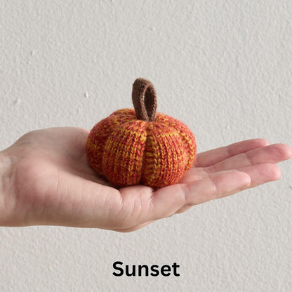 Your Heart's Content Set of 3 Cozy Mini Knit Pumpkins, Warm Green Gold Fall Table top décor, Soft Autumn Home Accents, Thanksgiving Table Setting (Marigold Multi-Size Set)