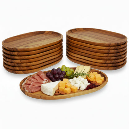 Woodard & Charles 15-Inch Acacia Oval Tray, Large - Pack of 16