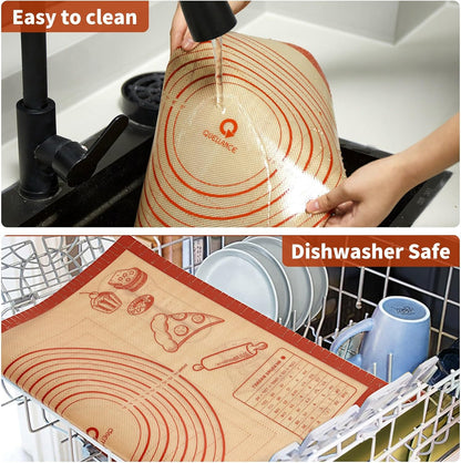 Silicone Baking Pastry Dough Mat - Extra Large 28x20 Inch Nonstick Rolling Mat for Cookies & Bread