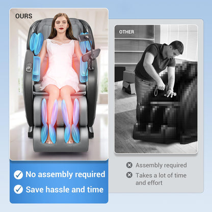Mazzup Full Body Zero Gravity Shiatsu Massage Chair with Fully Assembled, LCD Screen, Shortcut Keys, USB Charging Port, Heat, for Loved Ones, Parents, Black