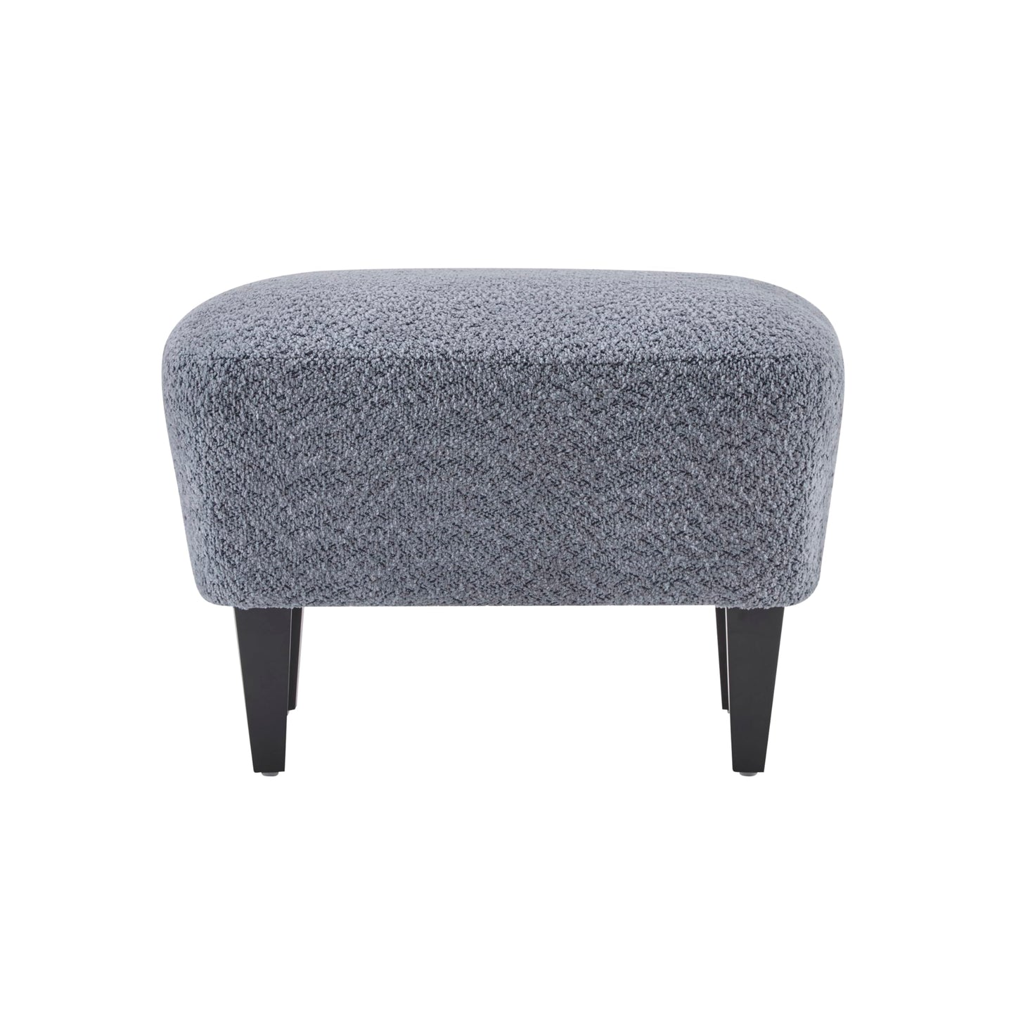 Merax Boucle Club Chair and Ottoman Set, Upholstered Accent Armchair with Ottoman, Modern Barrel Lounge Chair Set with Birch Wood Legs for Living Room Bedroom Office, Dusty Blue