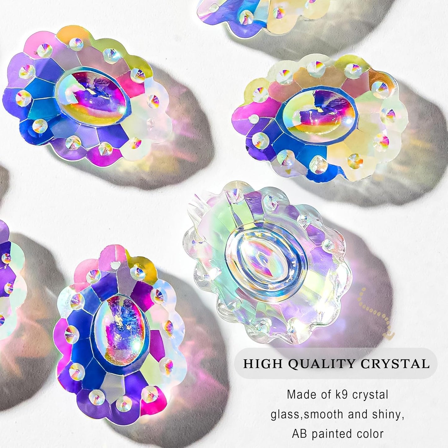 12pcs 50mm HDCRYSTALGIFTS Crystal Prisms Suncatcher for Window Rainbow Maker Chandelier Crystals Hanging Sun Catchers