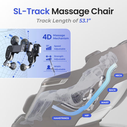 Osaki 2026 4D Ion l Full Body Massage Chair l 4D Massage Mechanism l Voice Control l 24 Auto Massages l SL-Track l Zero Gravity l Space Saving l Touchscreen Controller l Bluetooth Speaker (Brown)
