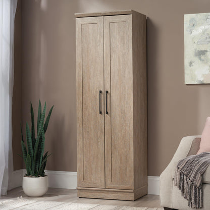 HomePlus Kitchen Pantry Storage Cabinet with Adjustable Shelves, Craft Storage Cabinet, Brushed Oak Finish