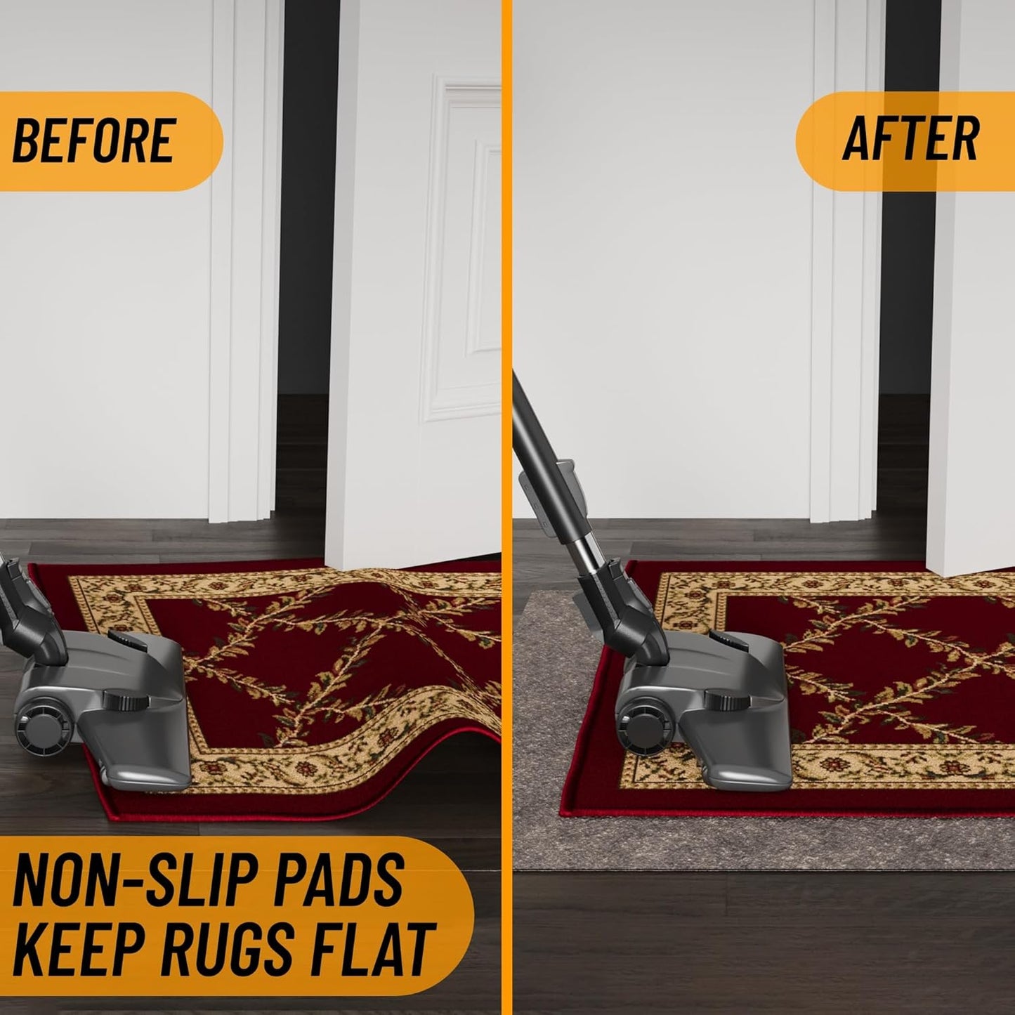 3' 9' 1/4 Inch Ottomanson x Non-Slip Rug Pad Gripper Thick Dual Surface Felt + Rubber Gripper - Safe for All Floors
