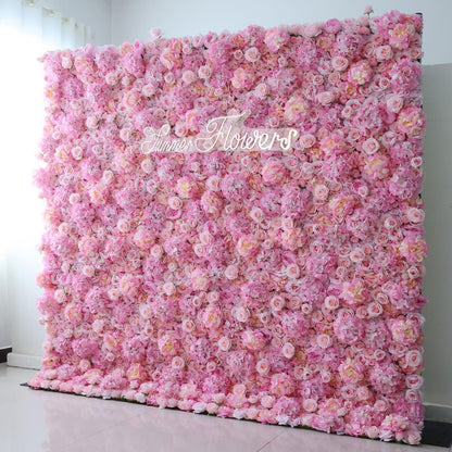 UYCVT Handmade Pink Hydrangea Wall Large Artificial Flower Wall Backdrop Panels, Rose Wedding Backdrop 3D Floral Wall Fabric Flower Wall for Party Baby Shower Bridal Wedding Ba-2m*2m/6.56 * 6.56FT