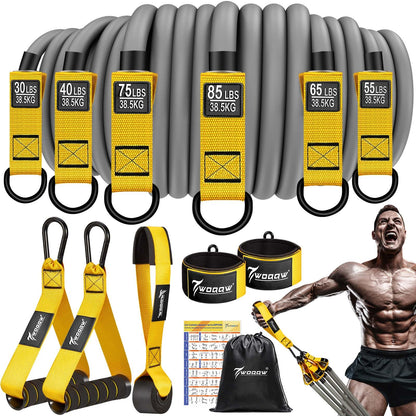 Heavy Resistance Bands for Working Out, 350lbs/450lbs Exercise Bands with Handles, Workout Bands Set for Men, Fitness Weight Bands for Muscle Strength Training, Stretching, Slim, Home Gym Equipment