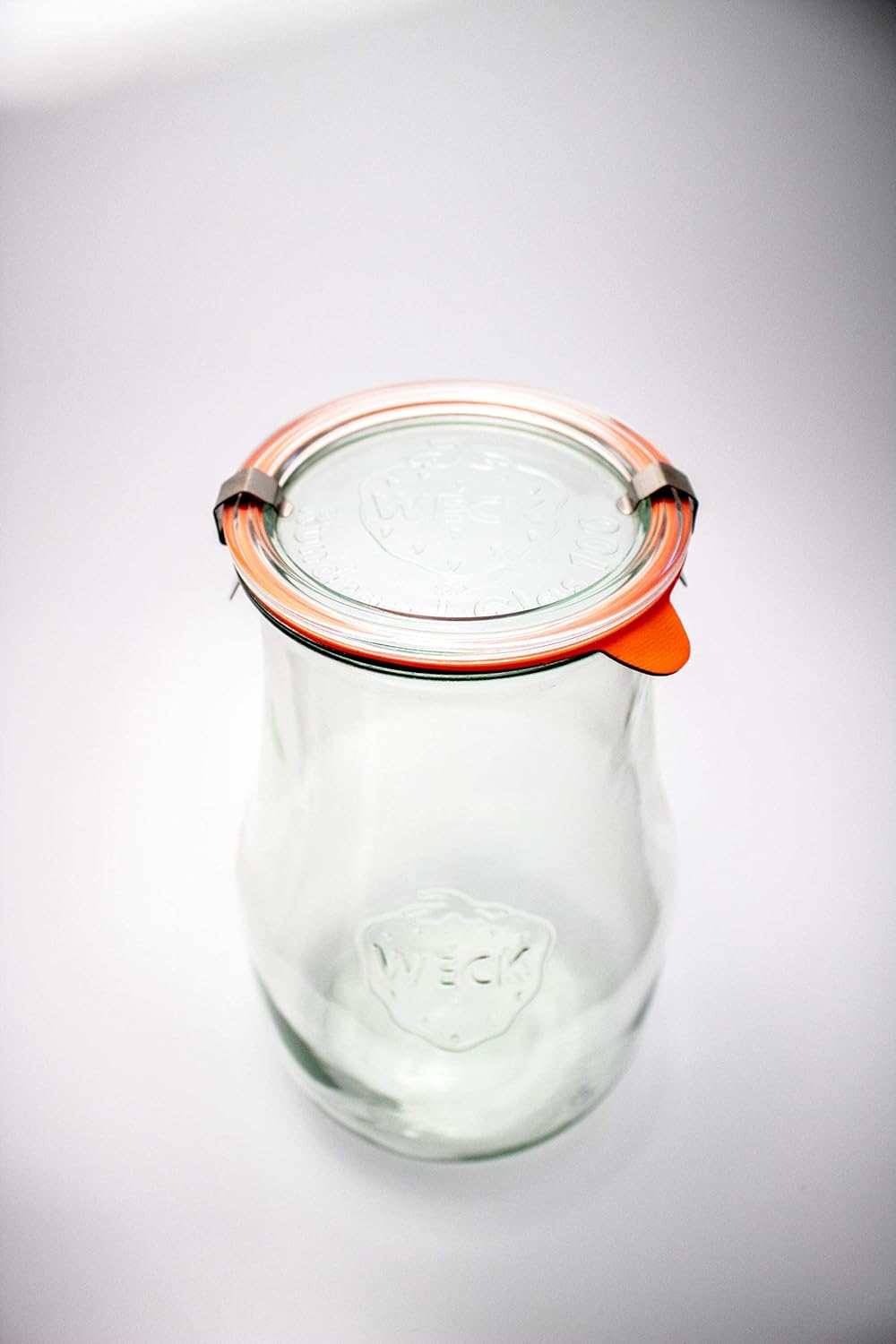 Weck Tulip Jars, 2.5 Liter Glass Jars for Sourdough Starter, Canning, Storage, Wide Mouth with Glass Lid, 1 Jar