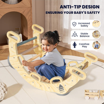 BlueWood 8 in 1 Pikler Climbing Set Indoor Arch Toys for Toddlers 1-3 Years