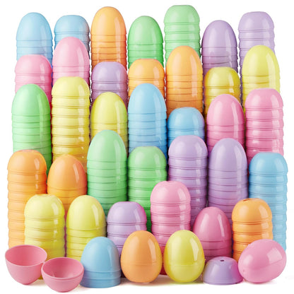 500 2.3" JOYIN PCS Pastel Easter Eggs, Empty Plastic Eggs, Colorful Plastic Eggshell Bulks for Easter Hunt, Filling