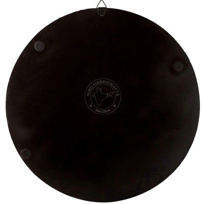 Hind Handicrafts Round Wall Mirror - Round Mirror, Rustic Accent Mirror for Bathroom, Entry, Dining Room, & Living Room. Metal Round Mirror for Wall (Turquoise 1, 16" x 16")