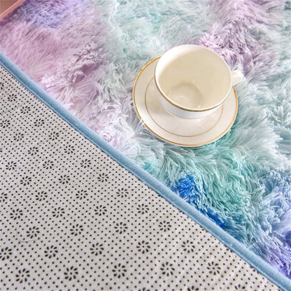 5' 8') A Nice Night Shaggy Fluffy Faux Fur Area Rug Door Mat,Tie Dye Style,Softest, Luxurious Shag Carpet Rugs