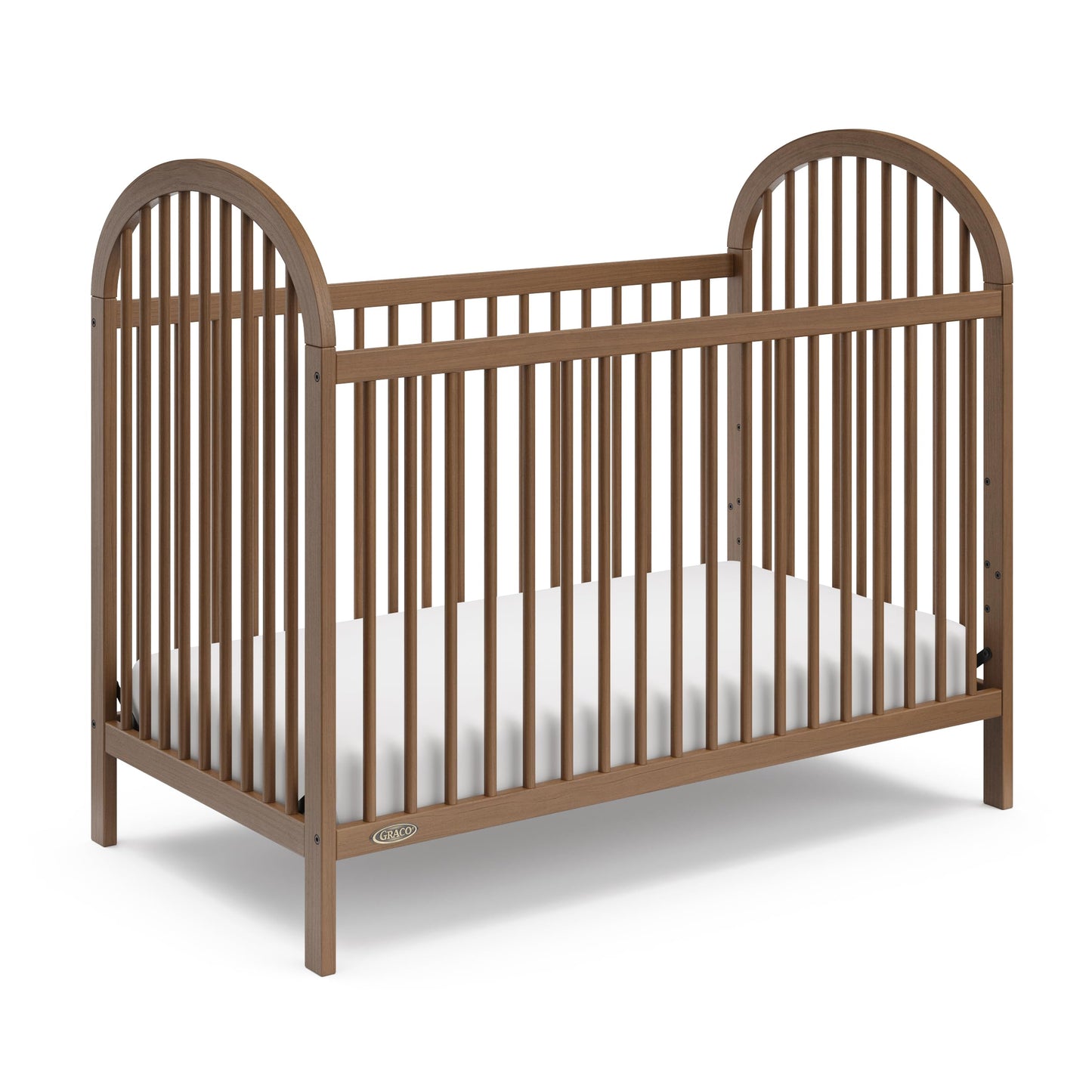Graco Olivia 3-in-1 Convertible Crib – GREENGUARD Gold Certified, 100% Solid Wood, Fits Standard Baby Crib Mattress, Converts to Toddler Bed and Daybed, 4 Adjustable Mattress Heights (Hazelnut)