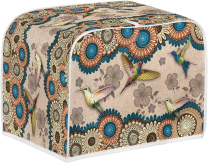 Talayituse Boho Mandala Hummingbird Print Toaster Cover, 2 Slice Wide Slot, Lightweight, Washable Dust Protection Bag
