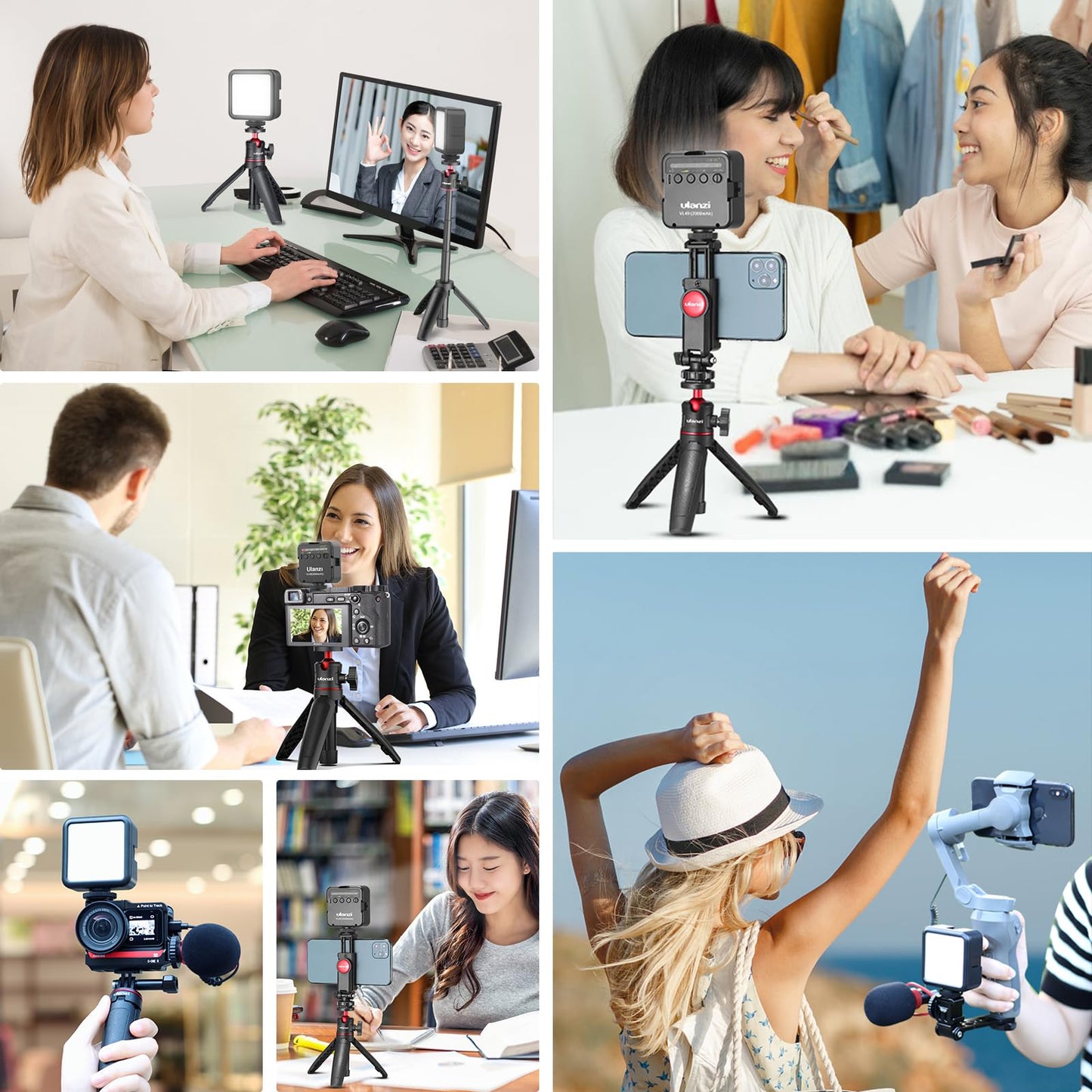 Ulanzi VL100X Selfie Light, Clip LED Light Panel for Phone/Laptop/Tablet/Computer, Bi-Color Portable Clip Camera Light with Dimmable 2500-6500K with 2000mAh Battery for Video Conference/Picture