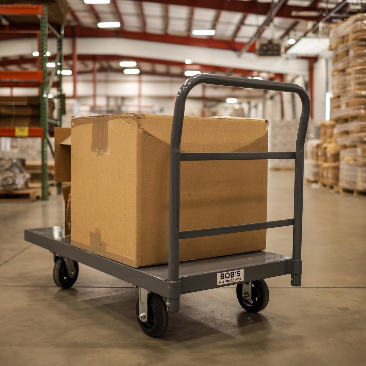 BISupply Flat Dolly Cart with Wheels Heavy Duty 36 x 72 Inch Cart - 2000lb Capacity Flatbed Hand Truck