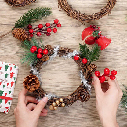 Grapevine Wreath Set, Marrywindix 10 Pieces 2 Sizes Natural Vine Branch Wreath Christmas DIY Rattan Wreath Garland for Christmas Holiday Craft Wedding Decor (4inch & 6inch)