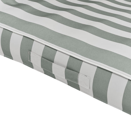 SUNNYLiFE Luxe Double Lounger, Floating Pool Lounger, Water and Land Use, Backrest Design, PVC and Polyester, Seagrass Stripe, 70.87 x 33.46 x 20.47 inches, 9.7 lbs