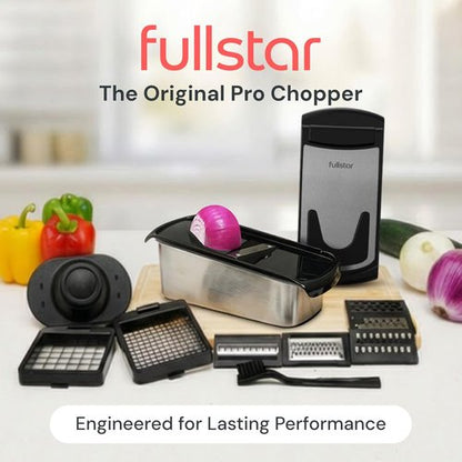 Fullstar Premium Vegetable Chopper | 14-in-1 Food Chopper & Mandoline Slicer with Container - Silver
