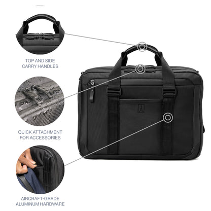 Travelpro Altitude Full Expansion Brief, Business Bag, 16 Inch Laptop, Work, Travel, Water Resistant, Men and Women, Jet Black