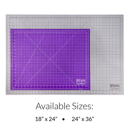 Breman Precision 18x24 Inch Self Healing Cutting Mat – 2-Sided 5-Ply PVC Purple/Gray Cutting Mats for Crafts, Sewing, Quilting & DIY Projects with Durable Non-Slip Surface and Precise Grid Lines