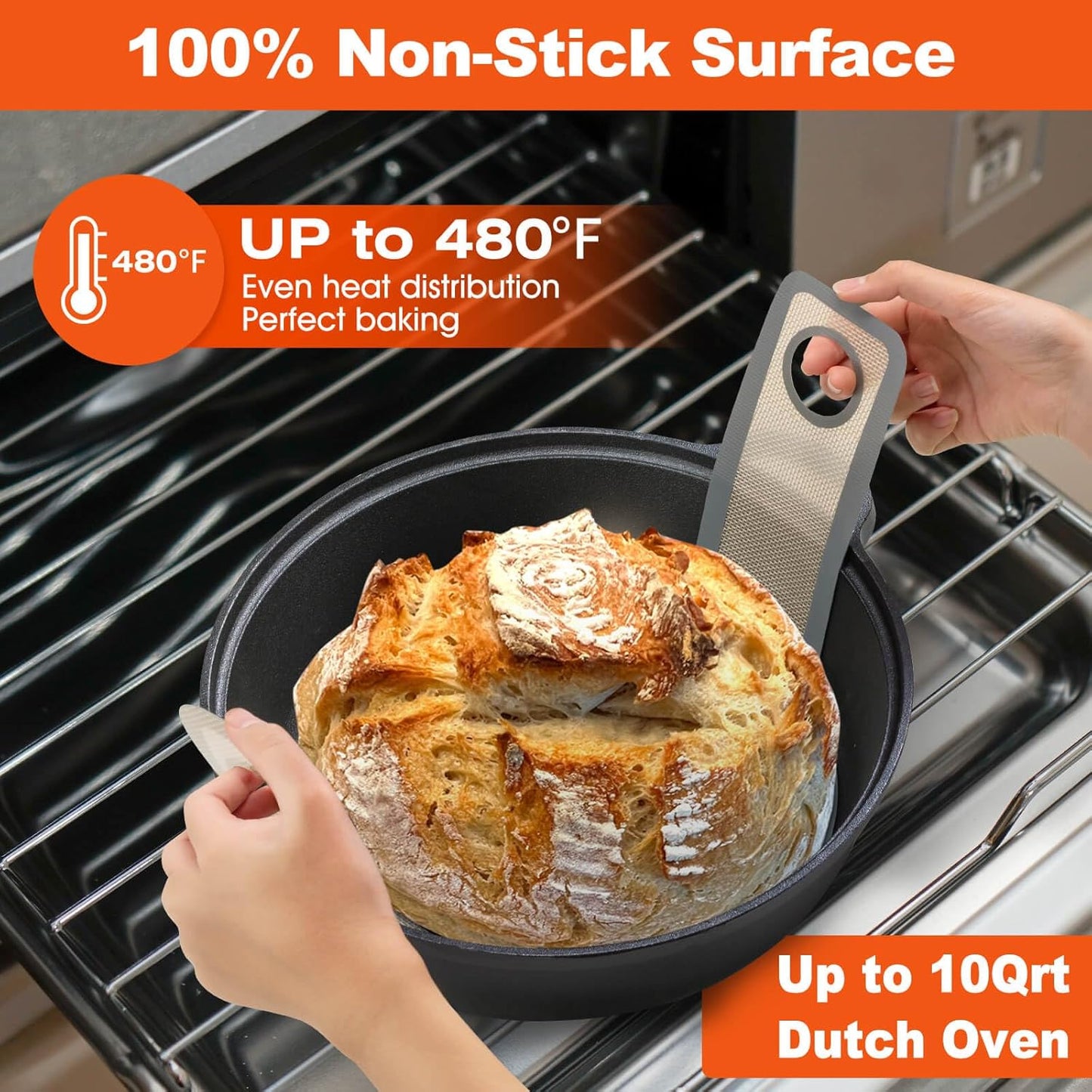 3 Size Sourdough Silicone Bread Sling, Non-Stick & Easy Clean Reusable Baking Mat for Dutch Oven