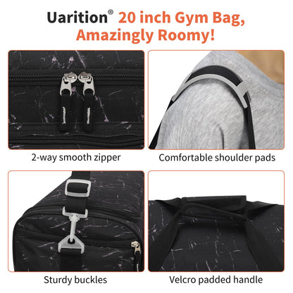 Gym Bag for Men - 55L Black Durable Large Duffle Bag for Travel, Workout, Fitness & Sport