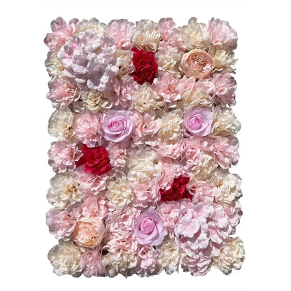 TYLPFH 20PCs Flower Wall Panel 40x60cm Artificial Flowers Backdrop Silk Fabric Wedding Garden Decoration