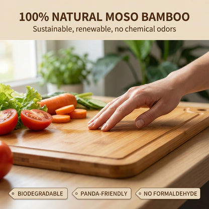Deep-Carbonized Wood Cutting Board Set, HKKZYT 3 Pack Bamboo Chopping Boards for Kitchen with Side Handles, Charcuterie Board Juice Groove Knife-Friendly for Heavy Duty