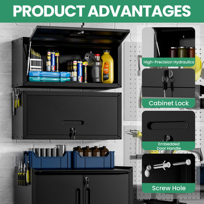 VIYET Garage Cabinet System | Heavy Duty Steel All-in-One Modular Garage Cabinet Set for Ultimate Workshop Organization | Easy Assembly Garage Storage Cabinets & Tool Bench