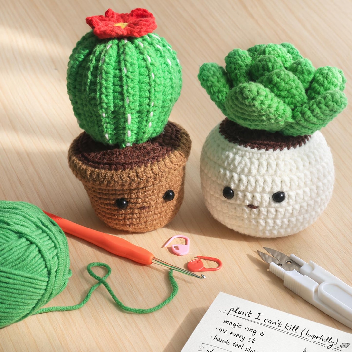 Crochet Kits for Adults - Beginner Crochet Kit for Adults with Video Tutorials - Crochet Plant Kit Flower Succulent Cactus - Easy to Learn Starter Amigurumi Knitting Crafts Hobbies Gifts for Women