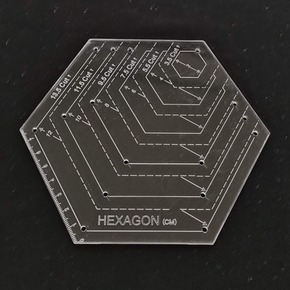 HONEYSEW Quilts Quilter's Ruler Hexagon Quilting Ruler Equilateral Traiangle Diamound (4PCS-Total)