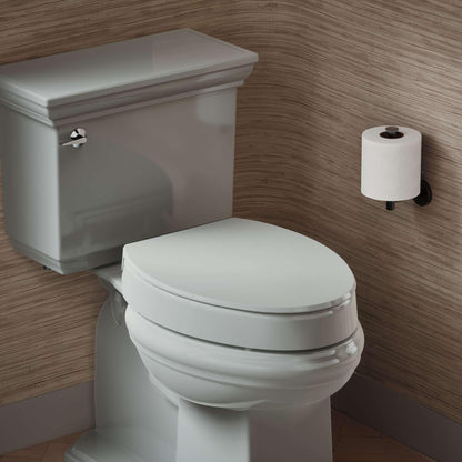 KOHLER 25875-0 Hyten 3" Height, Elevated Soft Close Elongated Toilet Seat, Contoured Seat with Grip-Tight Bumpers, Quick-Attach Hardware, No Slam Toilet Seat, White