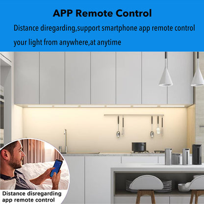 Smart Cabinet Lights Under Counter LED Lighting Dimmable Strip Lights, Warm, Daylight, Cool White Adjustable Light Bar,Compatible with Alexa,Google Assistant,Phone App,for Kitchen Cupboard,Shelf,6pcs