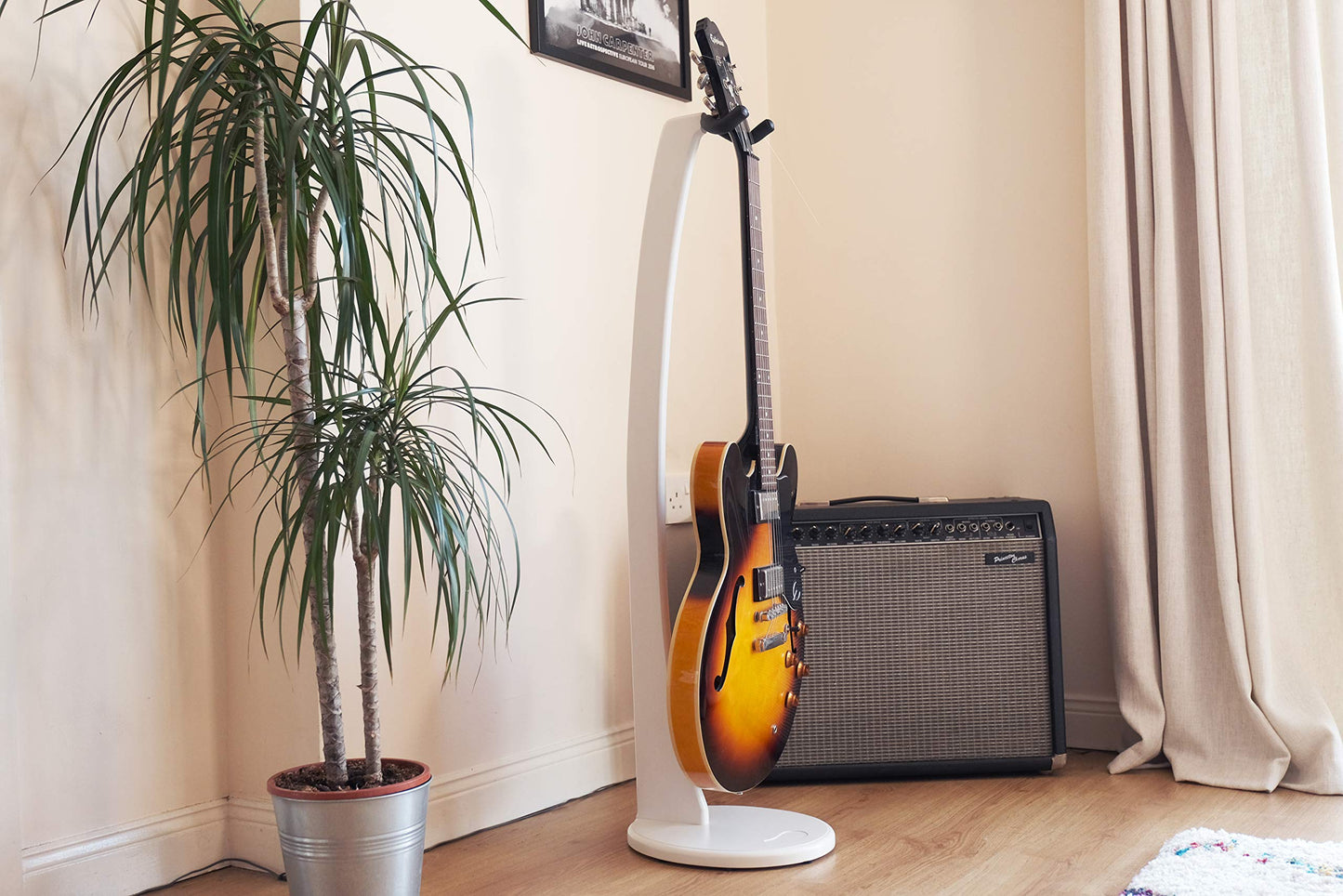 Ruach GS-1 Wooden Acoustic Guitar Stand Hanger for Acoustic and Electric Guitar - White