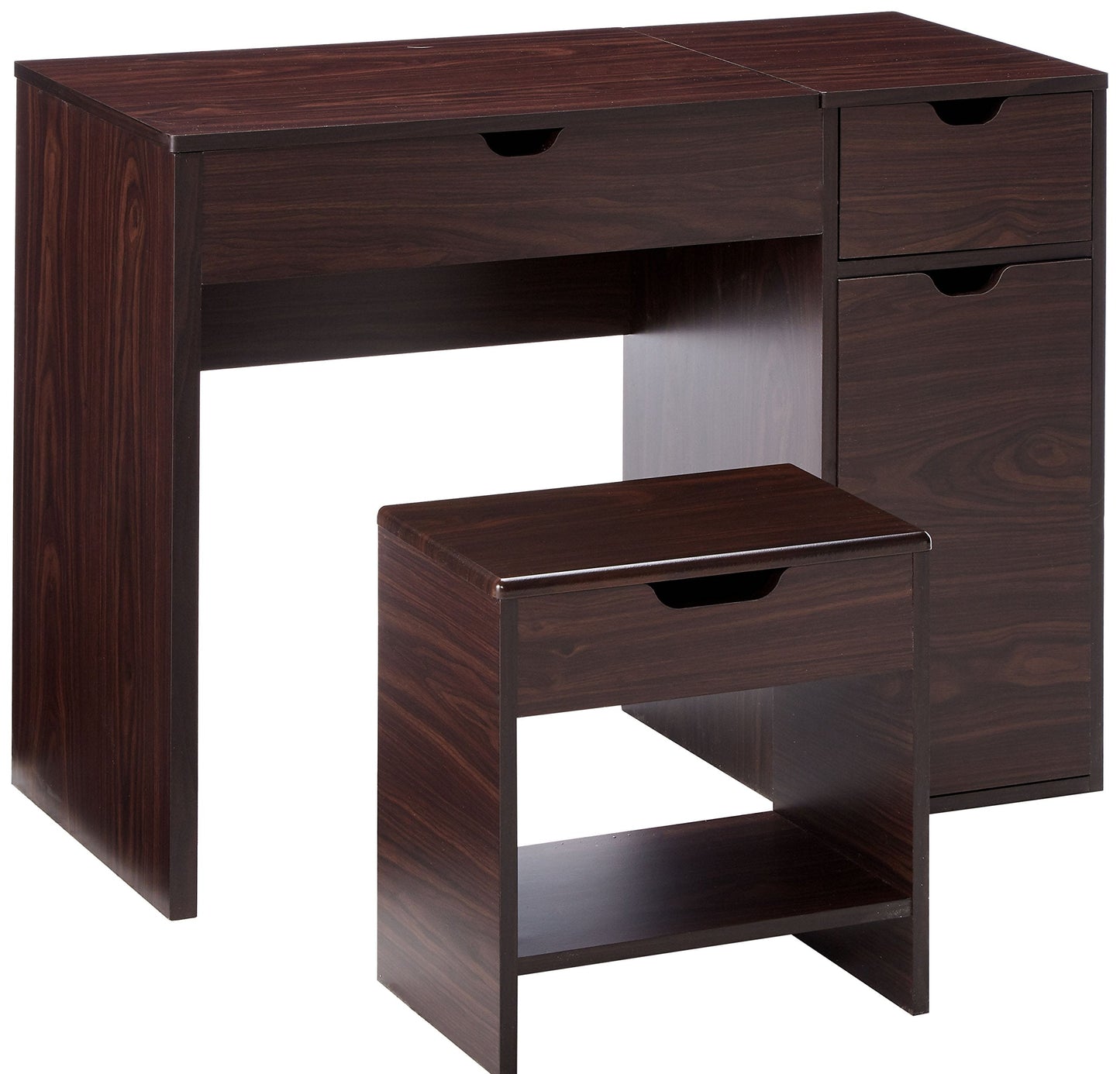 24/7 Shop at Home Frega Bedroom Vanity Set, Walnut