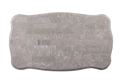 Acme Ariadne Rectangular Marble Top Wooden Coffee Table in Platinum Gray