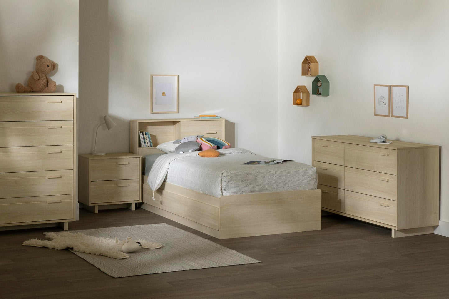 South Shore Noah Dresser Bleached Oak, Contemporary