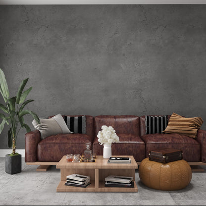 3YECAO 31"×1181" Extra Wide Big Thick Darker Grey Black Concrete Wallpaper Peel and Stick Removable Matte Textured 3d Dark Gray Concrete Cement Contact Paper for Store Coffee Room Gym Bedroom Bathroom