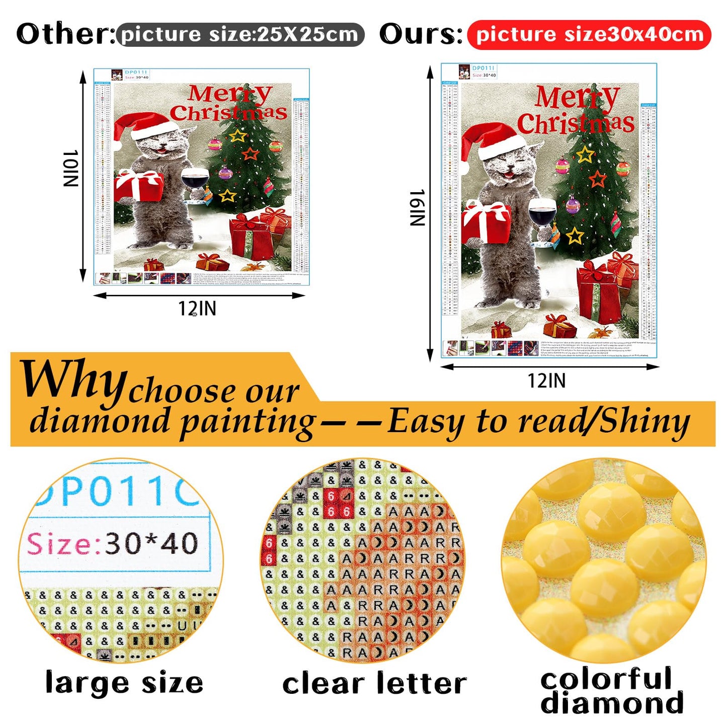 Sinmoe 12 Pieces Valentine DIY Diamond Art Kits 5d Cat Diamond Painting Kits for Adults Diamonds Paintings for Kid Parents Children Beginners, 12 x 16 Inch