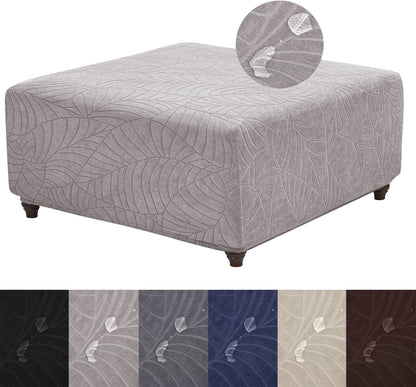 HFCNMY Ottoman Cover Square-Stretch Water Repellent Ottoman Cover -Thick Square Storage Foot Stool Covers with Elastic