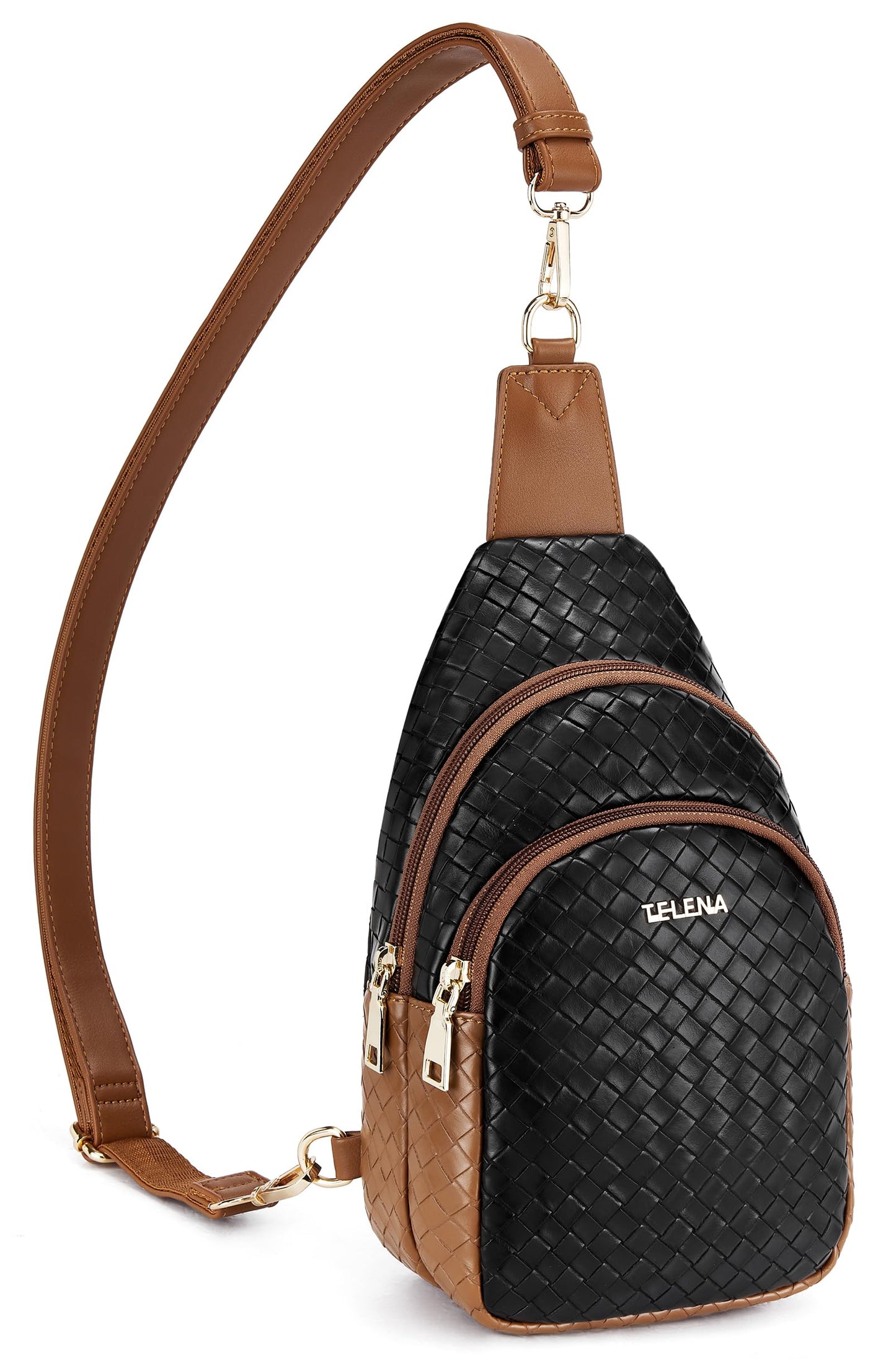 Telena Small Sling Bag for Women Leather Crossbody Fanny Packs Chest Bag for Women