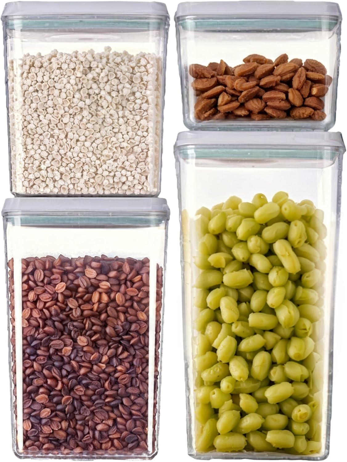EE Airtight Food Storage Containers Set, Stackable BPA-Free for Kitchen Pantry Organization, Ideal for Cereal, Snacks,