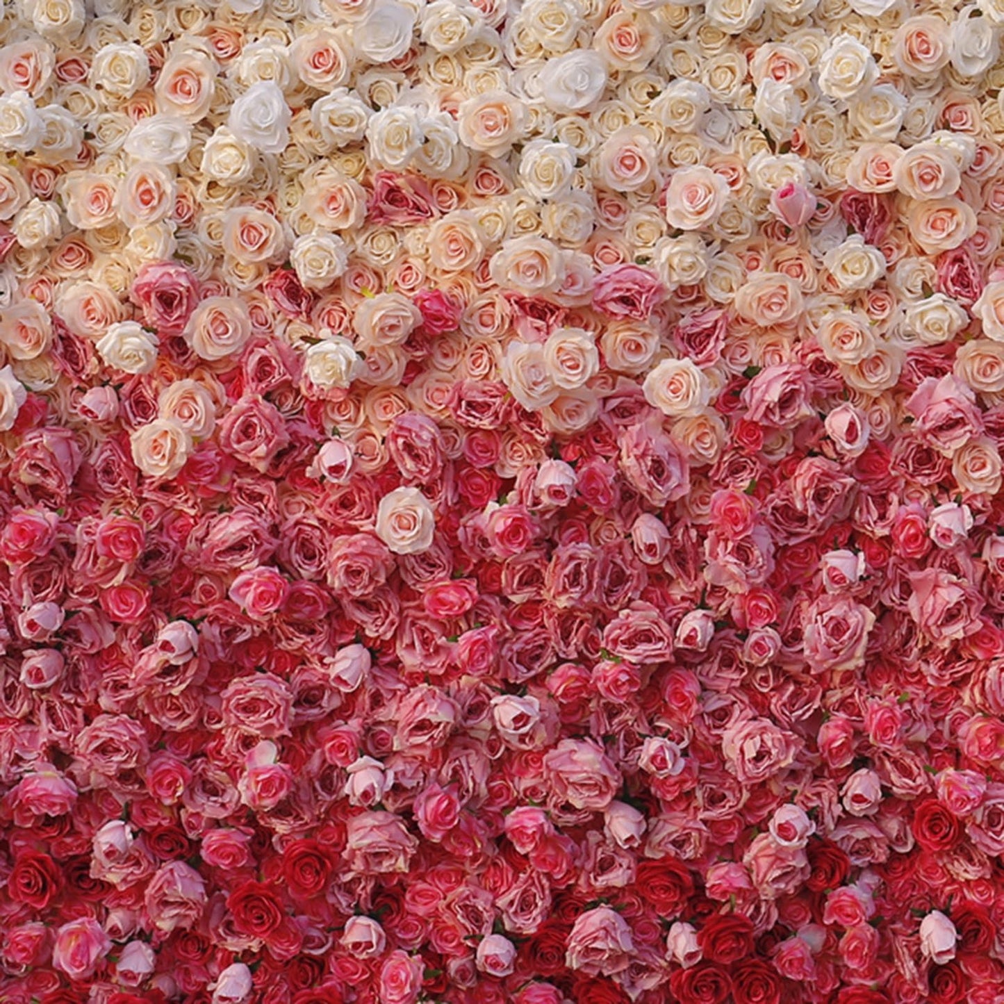 UYCVT Multiple Gradient Roses Artificial Flower Wall Backdrop Panels, Handmade Romantic Large Wedding Backdrop 3D Floral Wall Fabric Flower Wall for Party Baby Shower-300 * 300cm/10 * 10FT
