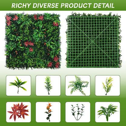 Grass Wall Panels 18 Pack 20"x20", Artificial Hedge Greenery Wall Backdrop, Plant Wall, UV Protected Privacy Fence Screen, Green Wall Decor for Outdoor Indoor Wedding Décor